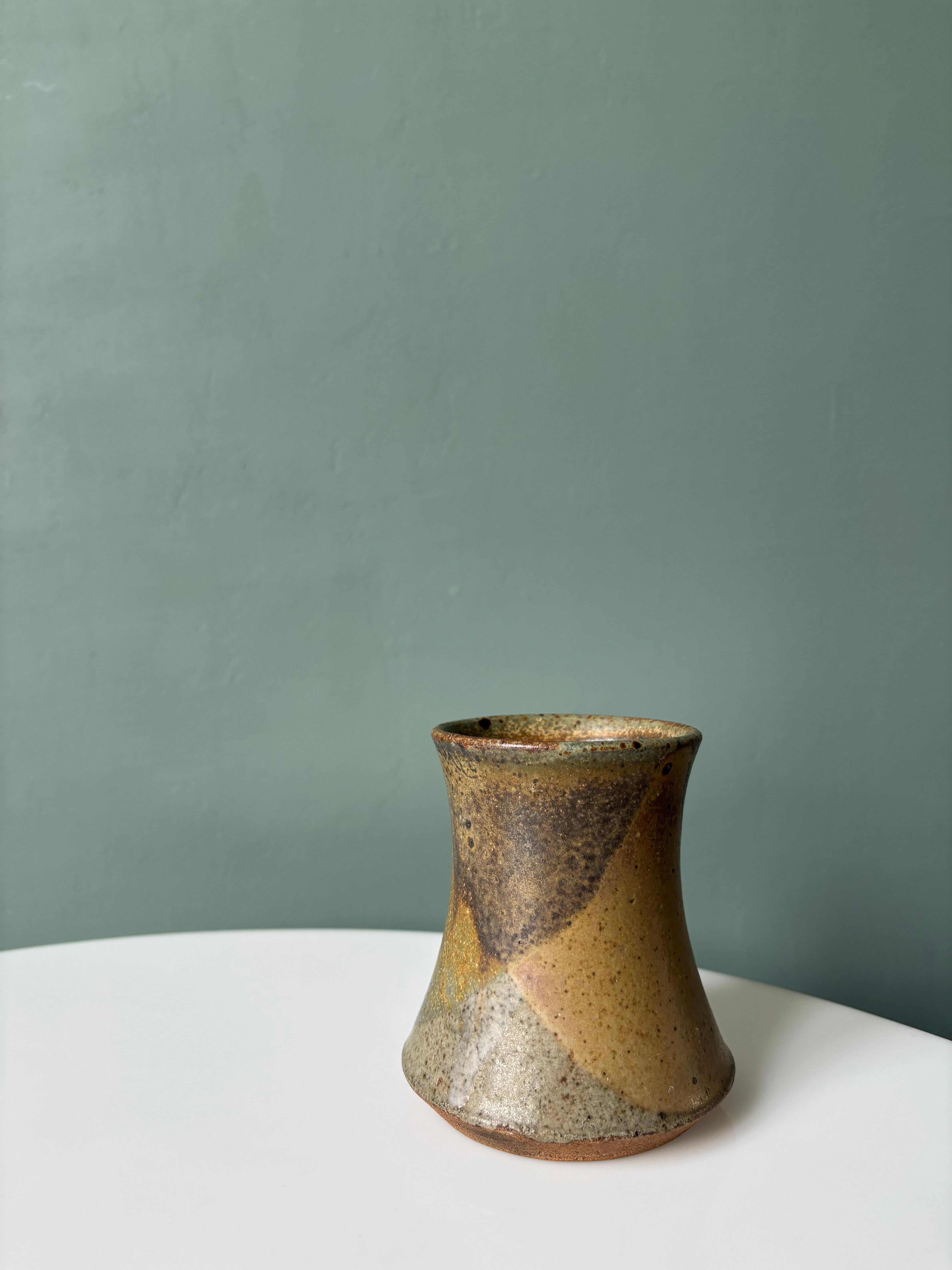 20th Century Danish Modern Ceramic Earthcolored Vase, 1960s For Sale