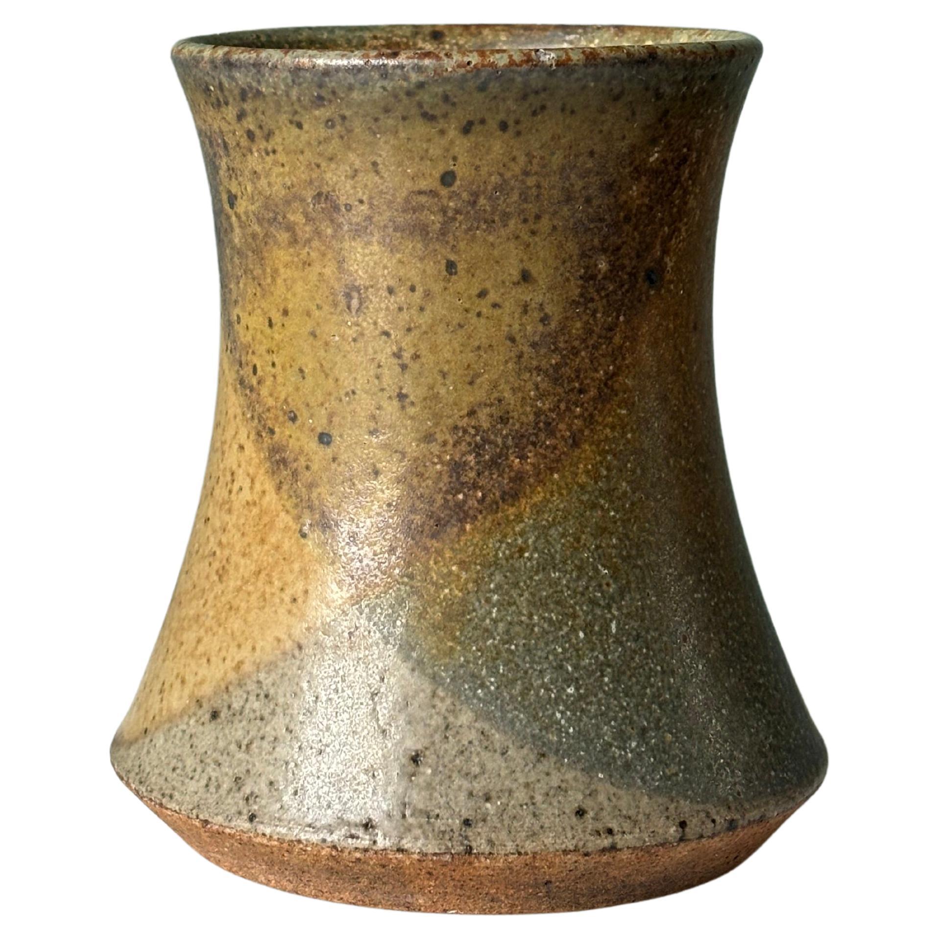 Danish Modern Ceramic Earthcolored Vase, 1960s For Sale