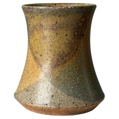 Vintage Danish Modern Ceramic Earthcolored Vase, 1960s