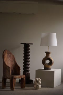 Grande lampe de bureau danoise moderne en céramique, différentes couleurs vertes et brunes, années 1960