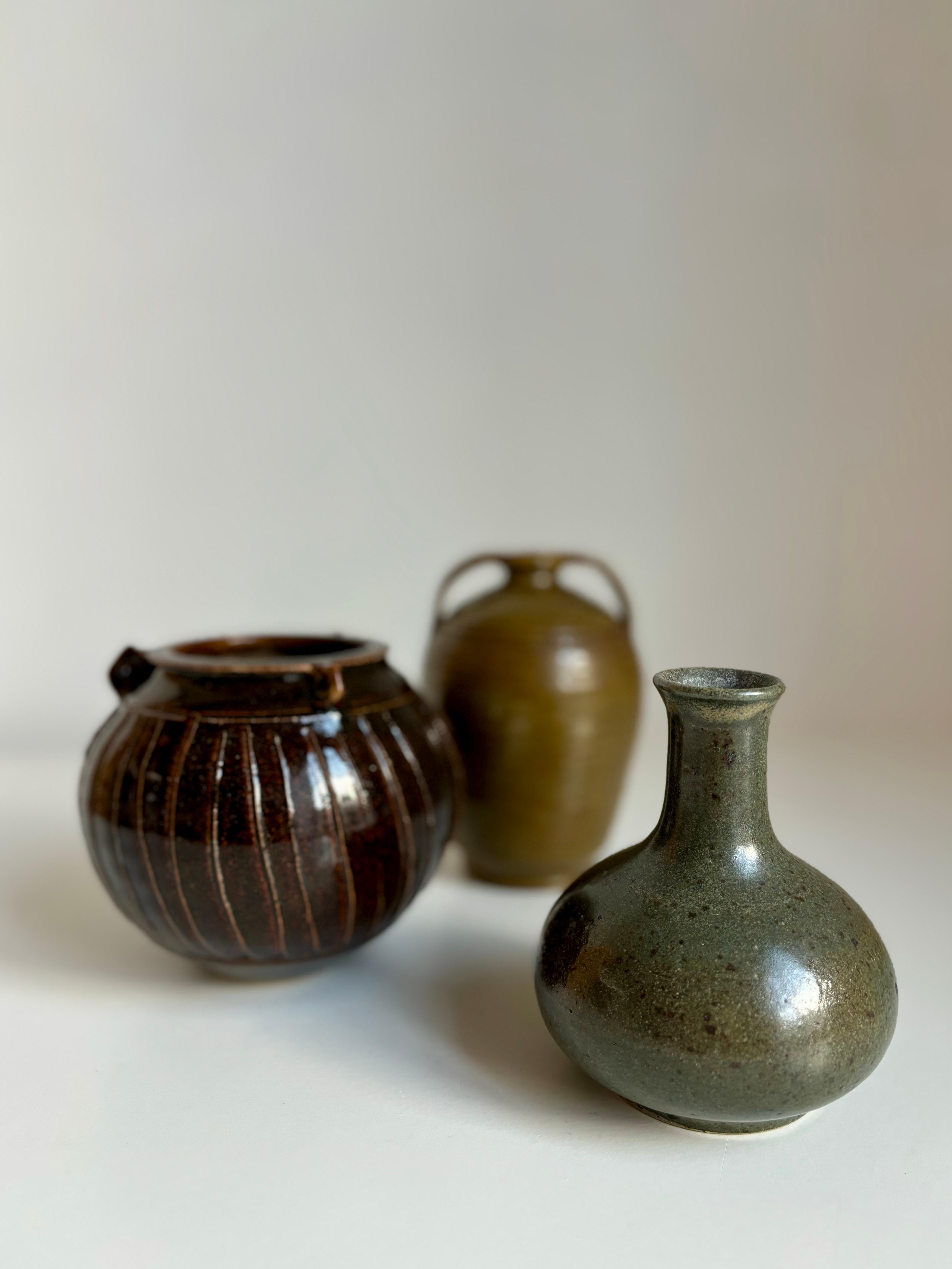 Ceramica Vaso moderno danese in ceramica con smalto maculato, anni '60 in vendita