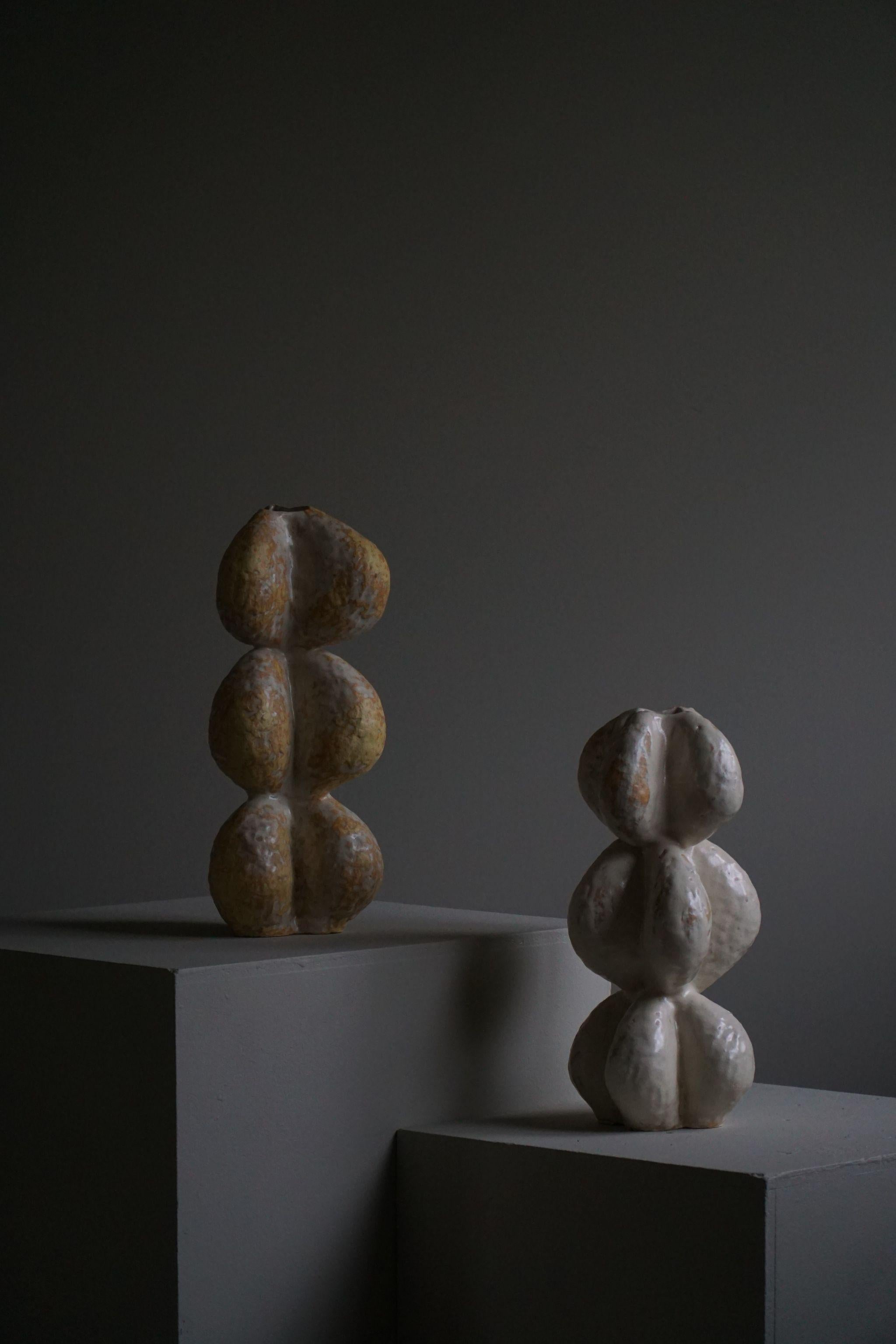 Hand-Crafted Danish Modern, Ceramic, Stoneware Vase by Danish Artist Ole Victor, 2022