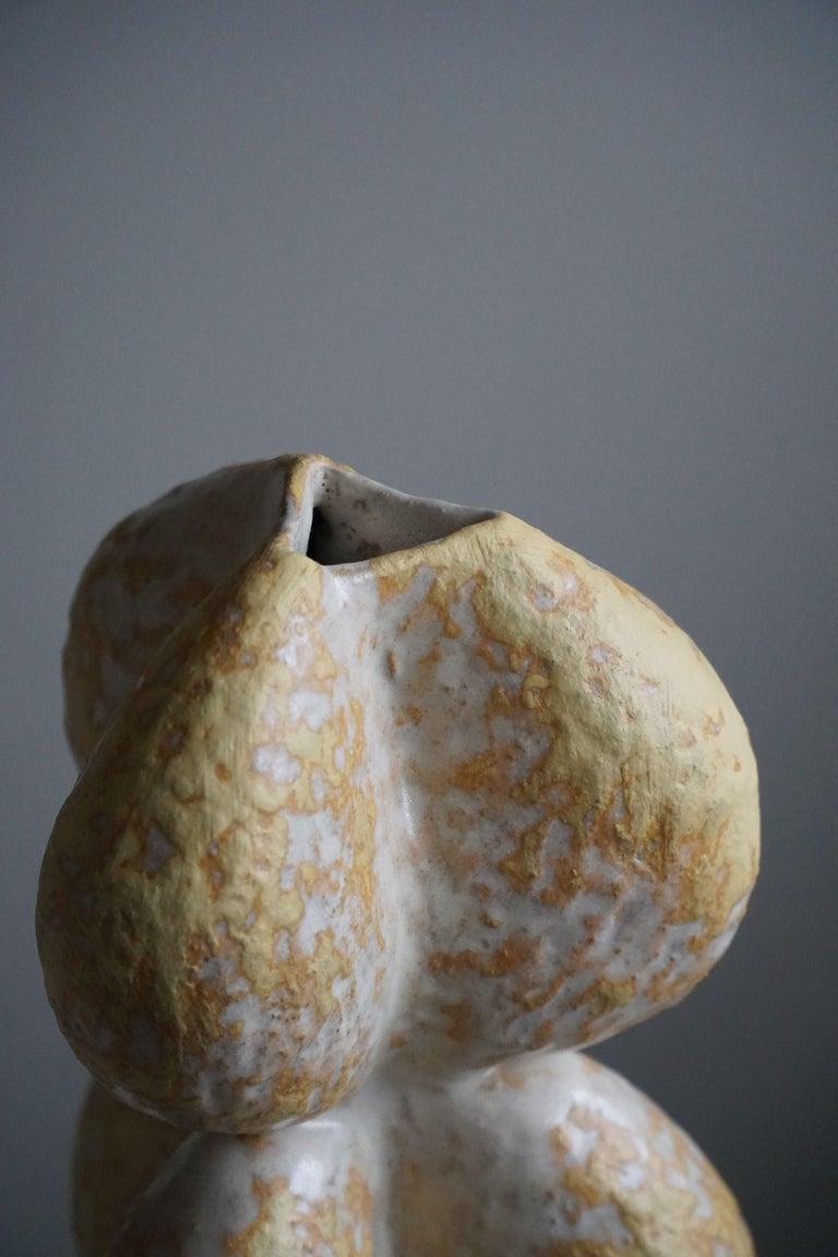 Hand-Crafted Danish Modern, Ceramic, Stoneware Vase by Danish Artist Ole Victor, 2022 For Sale