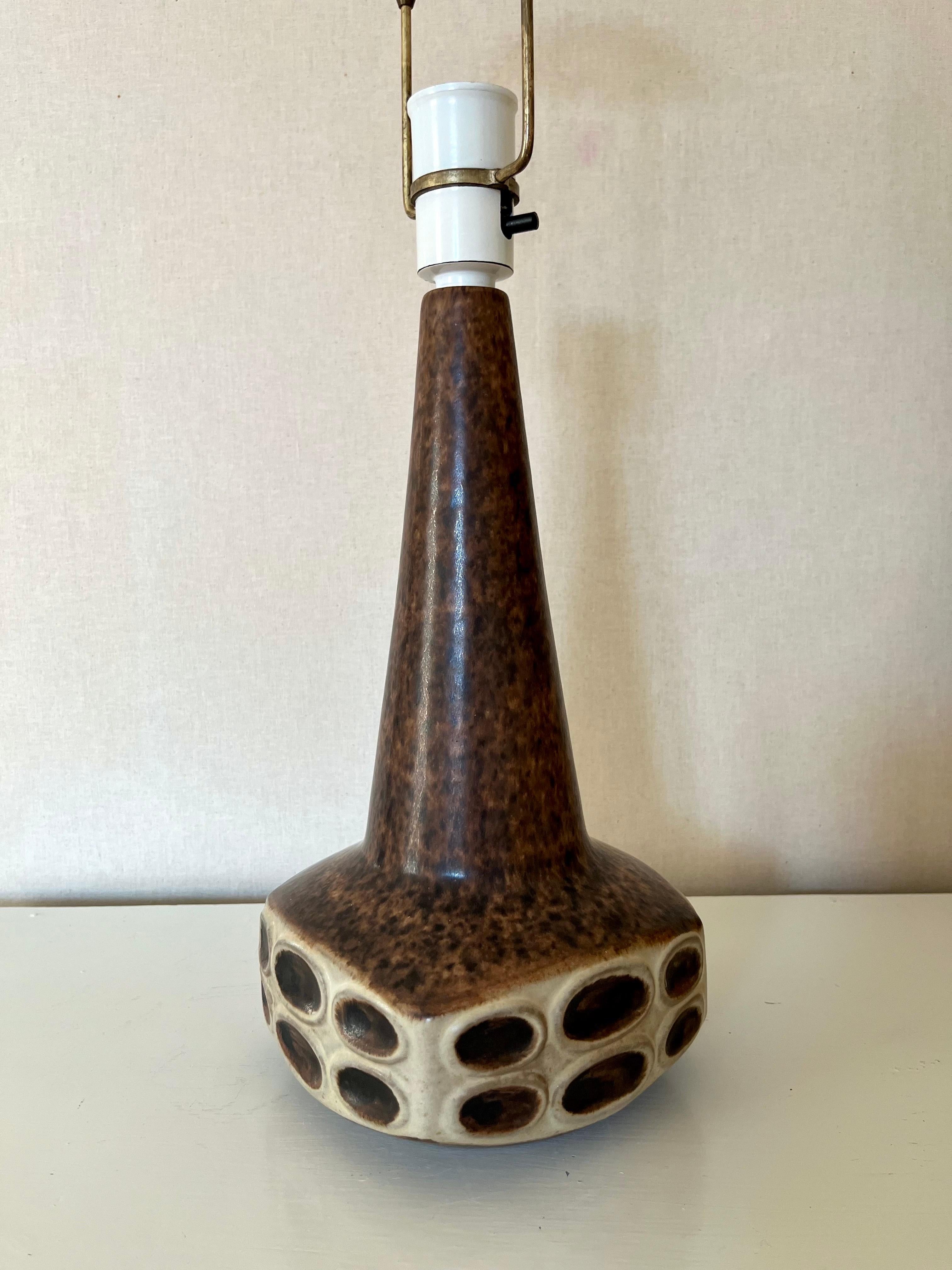 Glazed Danish Modern Ceramic Table Lamp by Marianne Starck for Michael Andersen, 1960s For Sale