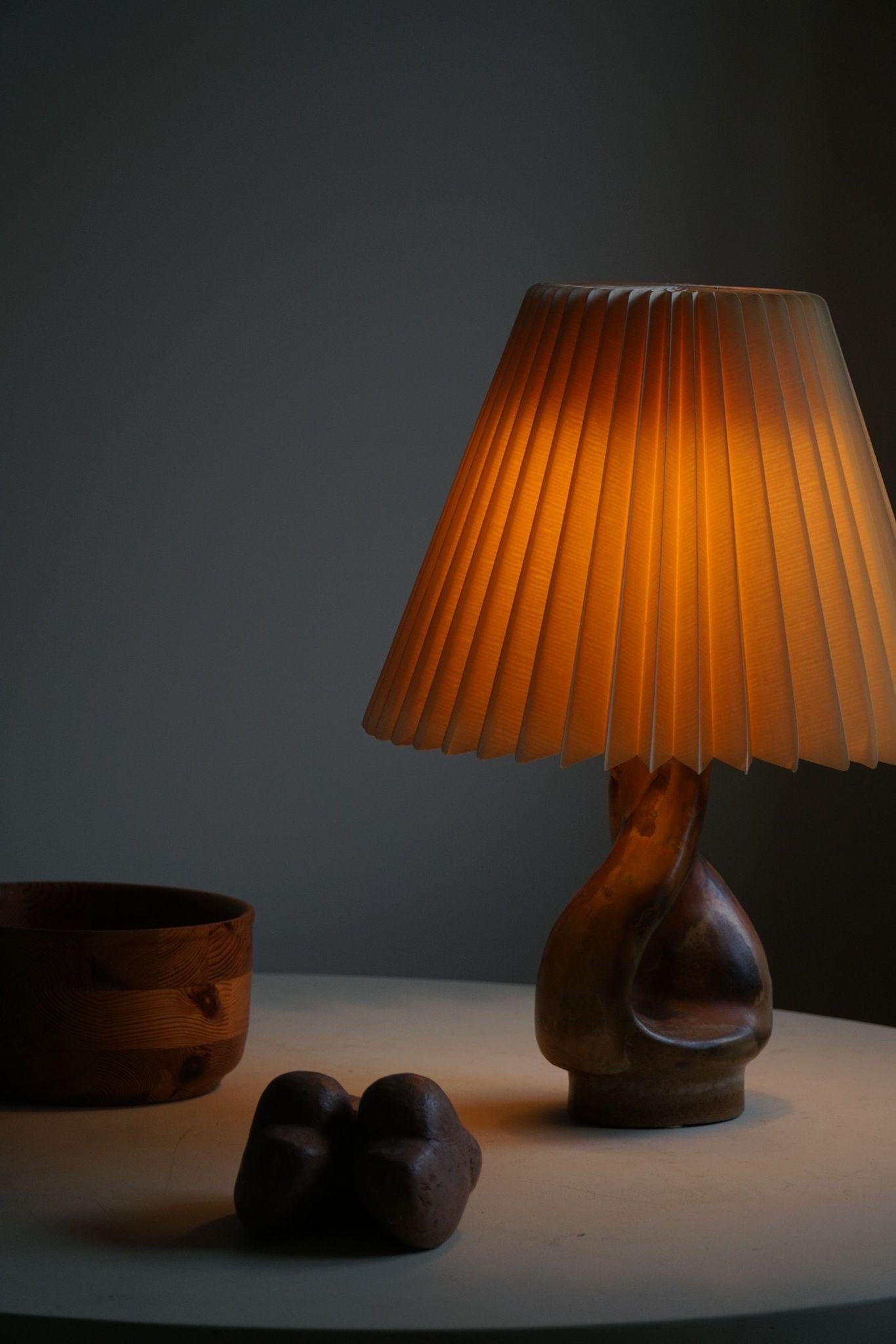 Danish Modern, Ceramic Table Lamp in Earthern Colors by Axella, 1970s For Sale 5