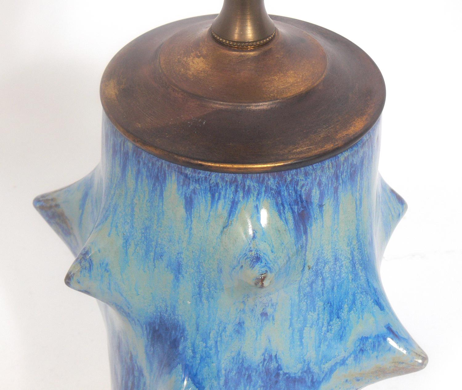 Danish Modern Ceramic Thorn Lamp by Knud Baase In Good Condition In Atlanta, GA
