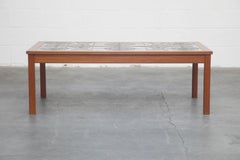 Danish Modern Ceramic Tile Teak Coffee Table by Ox Art, 1979, Signed