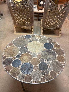 Danish Modern Ceramic Tile Top Dining Table by Poul H. Poulsen, Denmark, 1970s