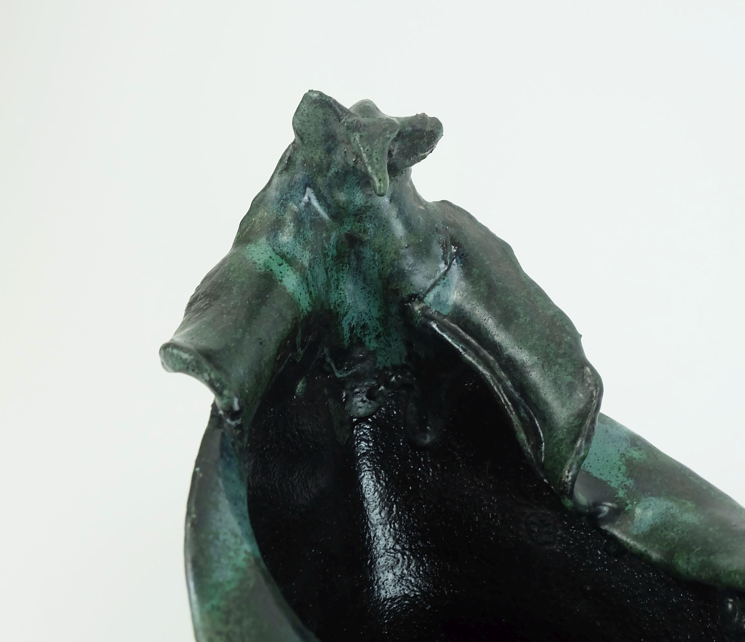 vaso moderno danese in ceramica ciotola studio pottery conny walther denmark anni '60-'70 in vendita 3