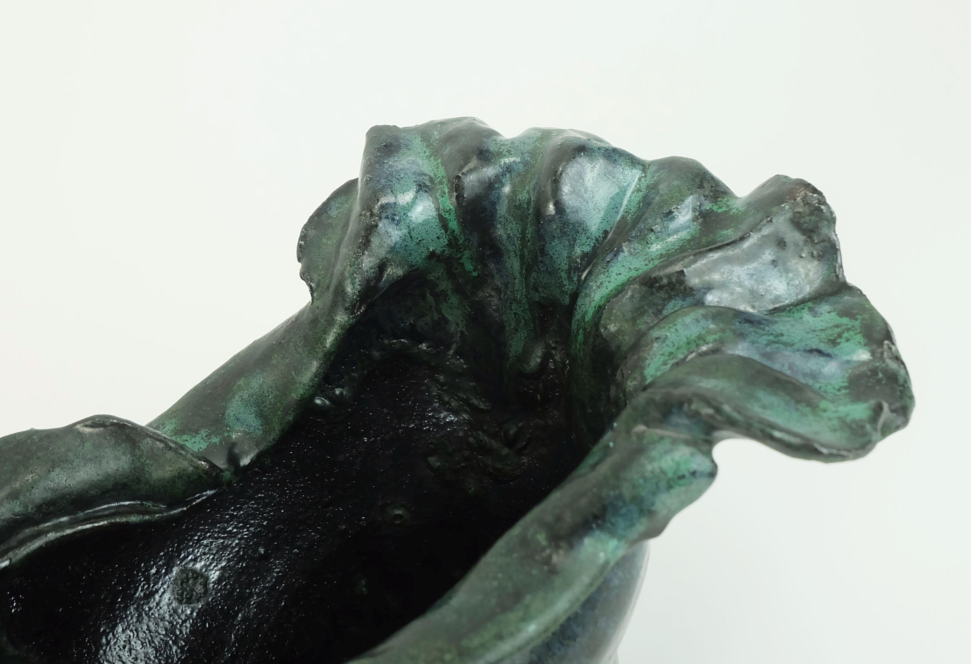 Mid-Century moderno vaso moderno danese in ceramica ciotola studio pottery conny walther denmark anni '60-'70 in vendita