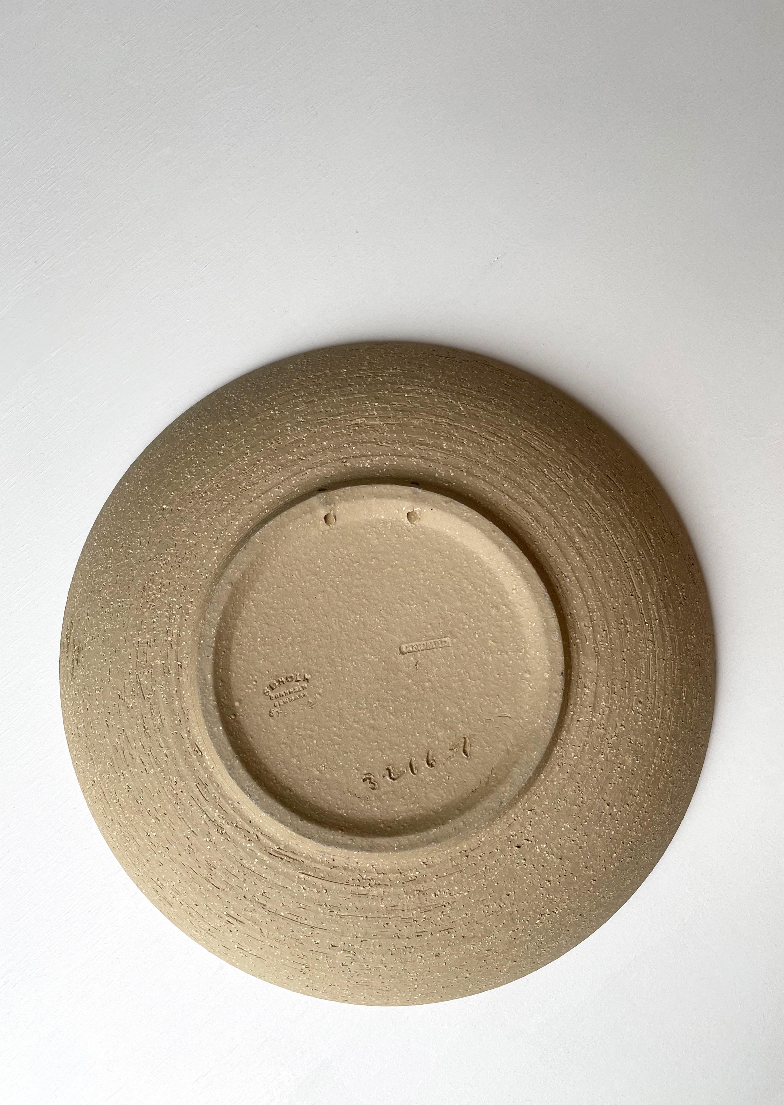 Danish Modern Ceramic Wall Plate Bowl by Noomi Backhausen, 1980s In Good Condition In Copenhagen, DK