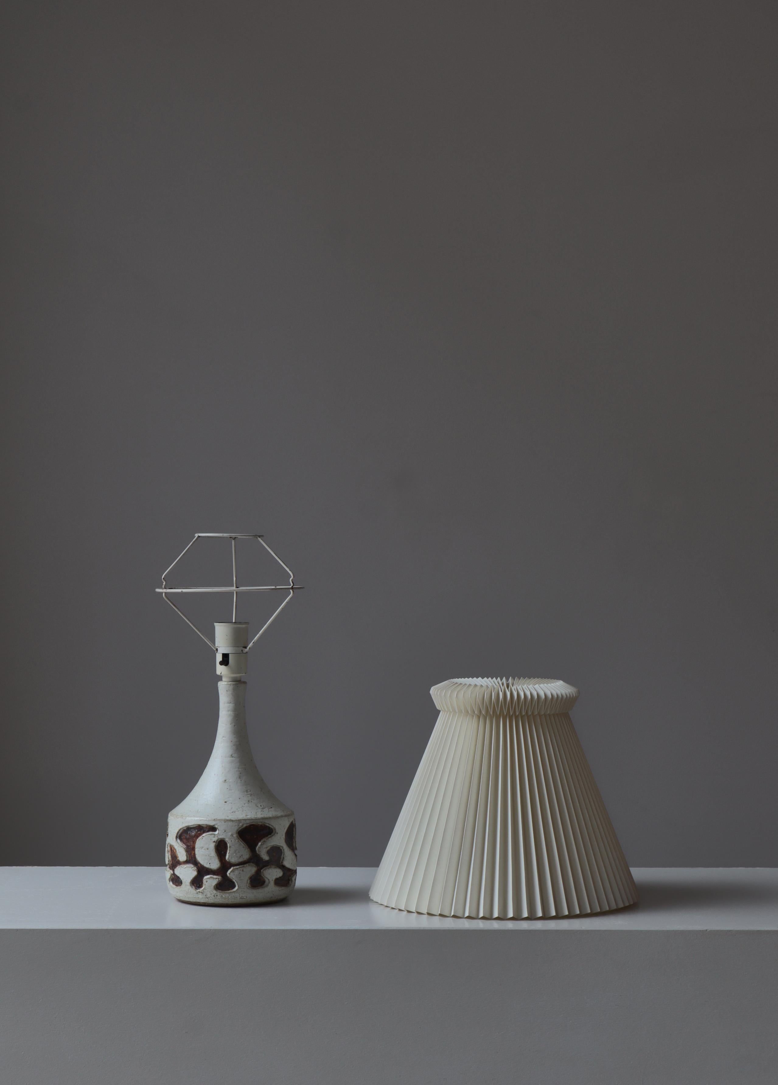 Danish Modern Ceramics Table Lamp by Axella Studio with Le Klint Shade, 1970s For Sale 4