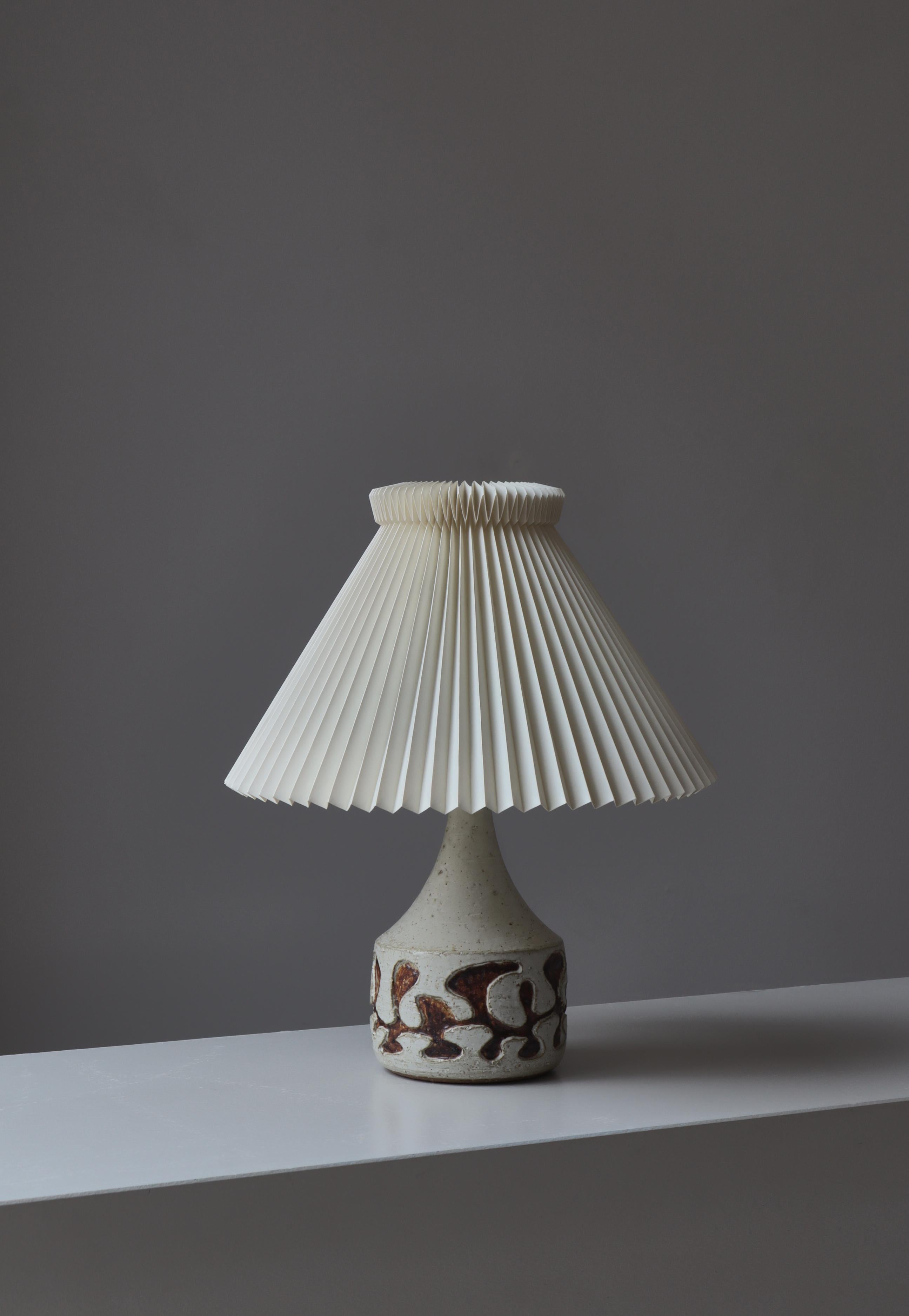 Danish Modern Ceramics Table Lamp by Axella Studio with Le Klint Shade, 1970s For Sale 6