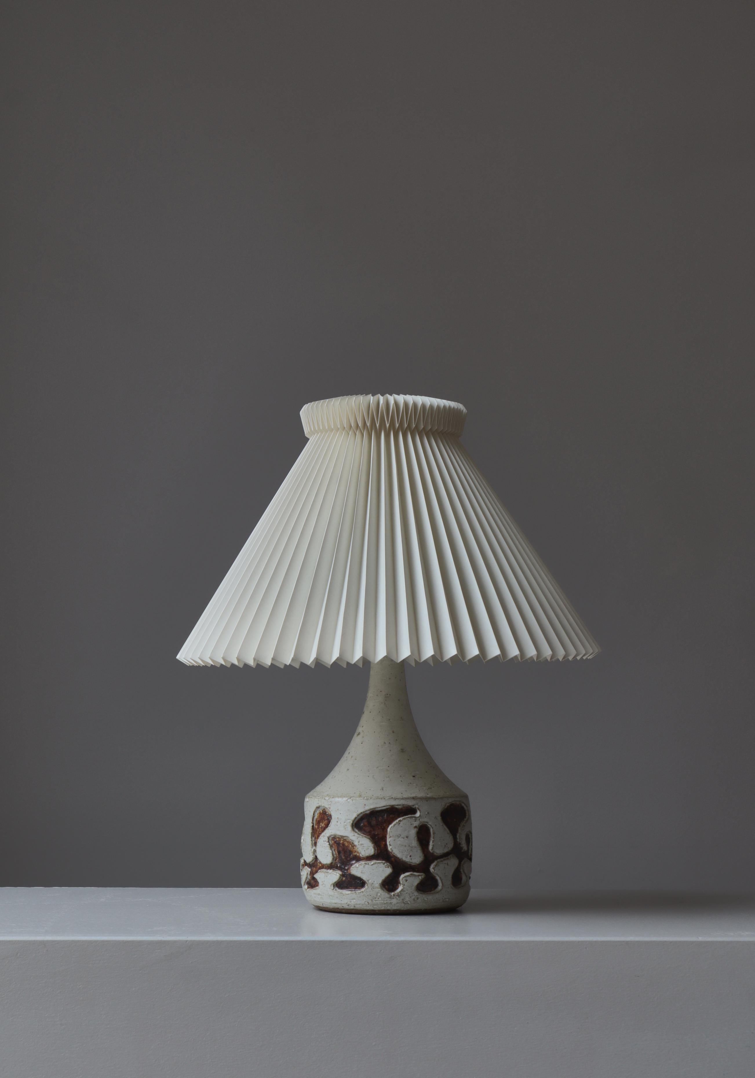 Scandinavian Modern Danish Modern Ceramics Table Lamp by Axella Studio with Le Klint Shade, 1970s For Sale