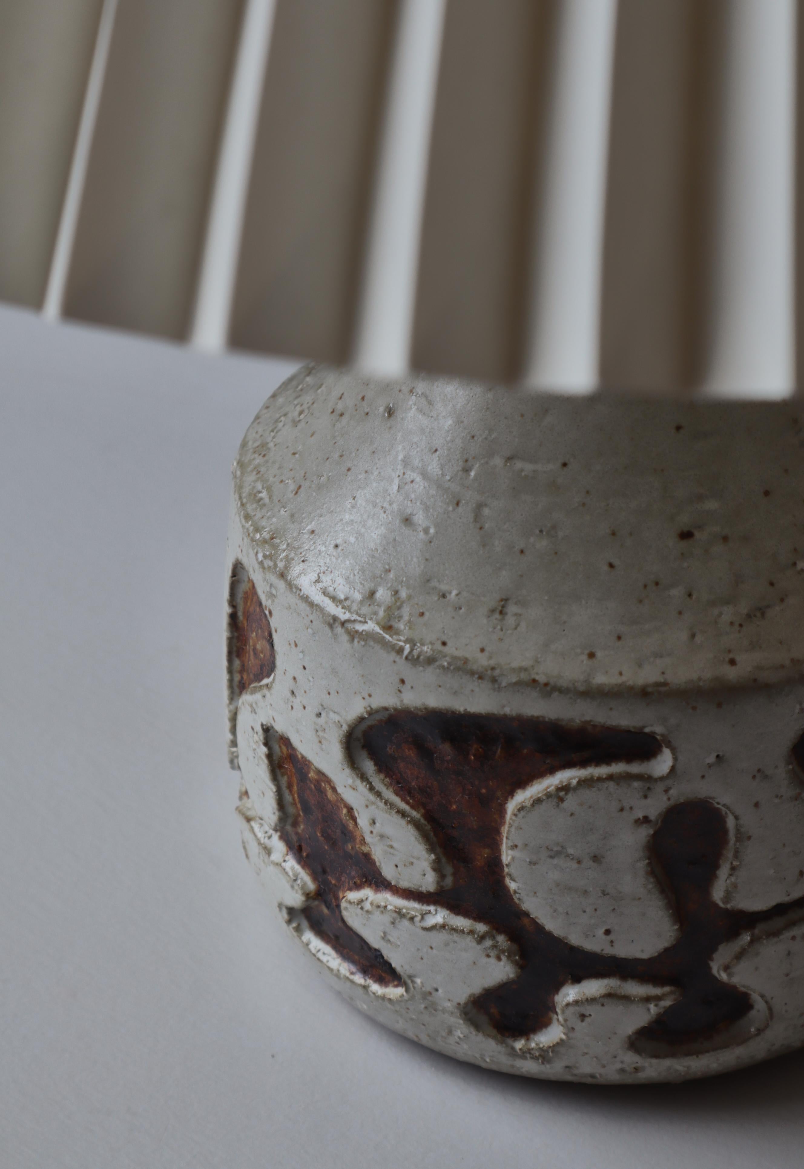 Danish Modern Ceramics Table Lamp by Axella Studio with Le Klint Shade, 1970s For Sale 2