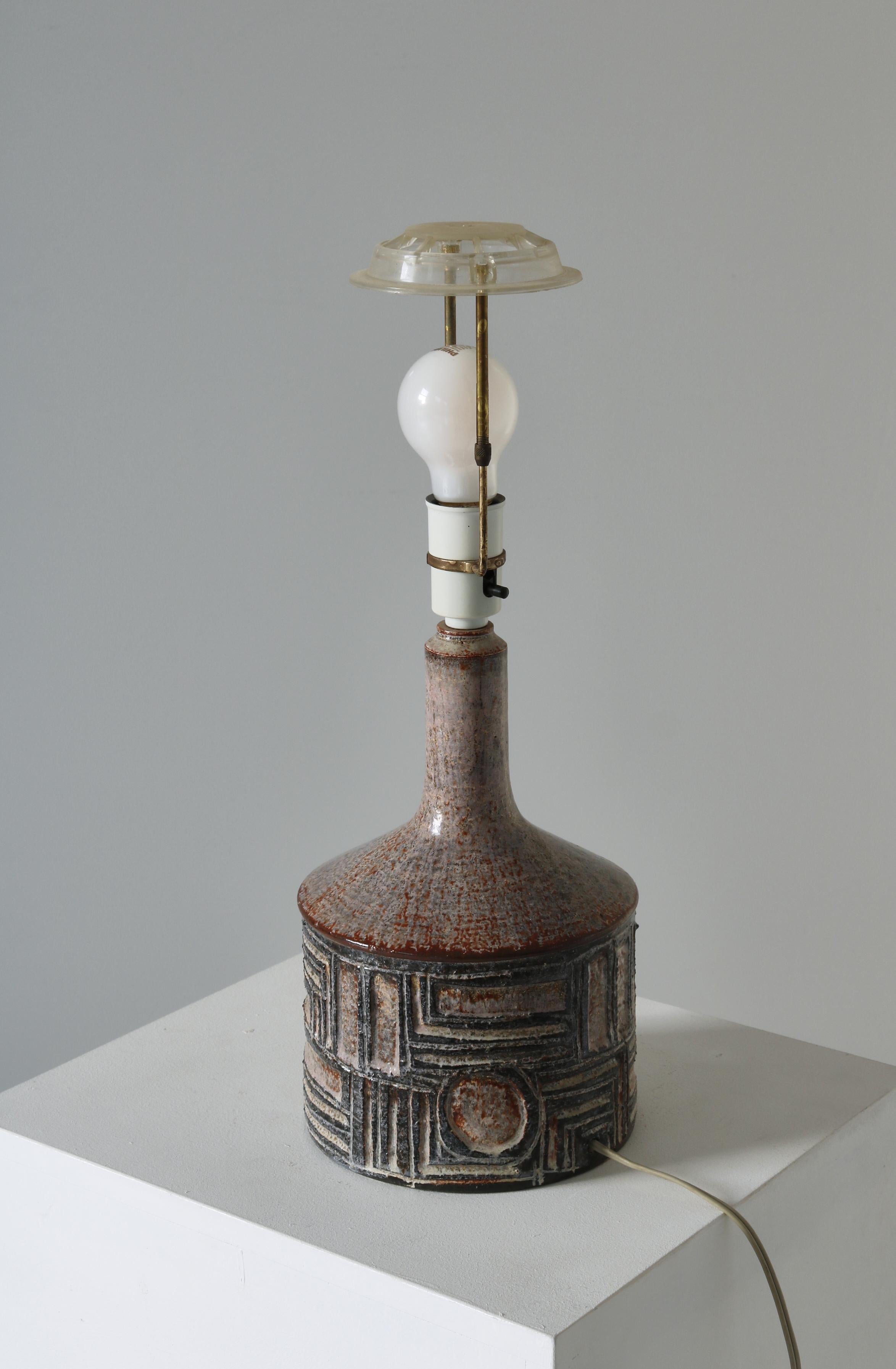 Danish Modern Ceramics Table Lamp by Jette Hellerøe at Axella Studio, 1970s For Sale 6