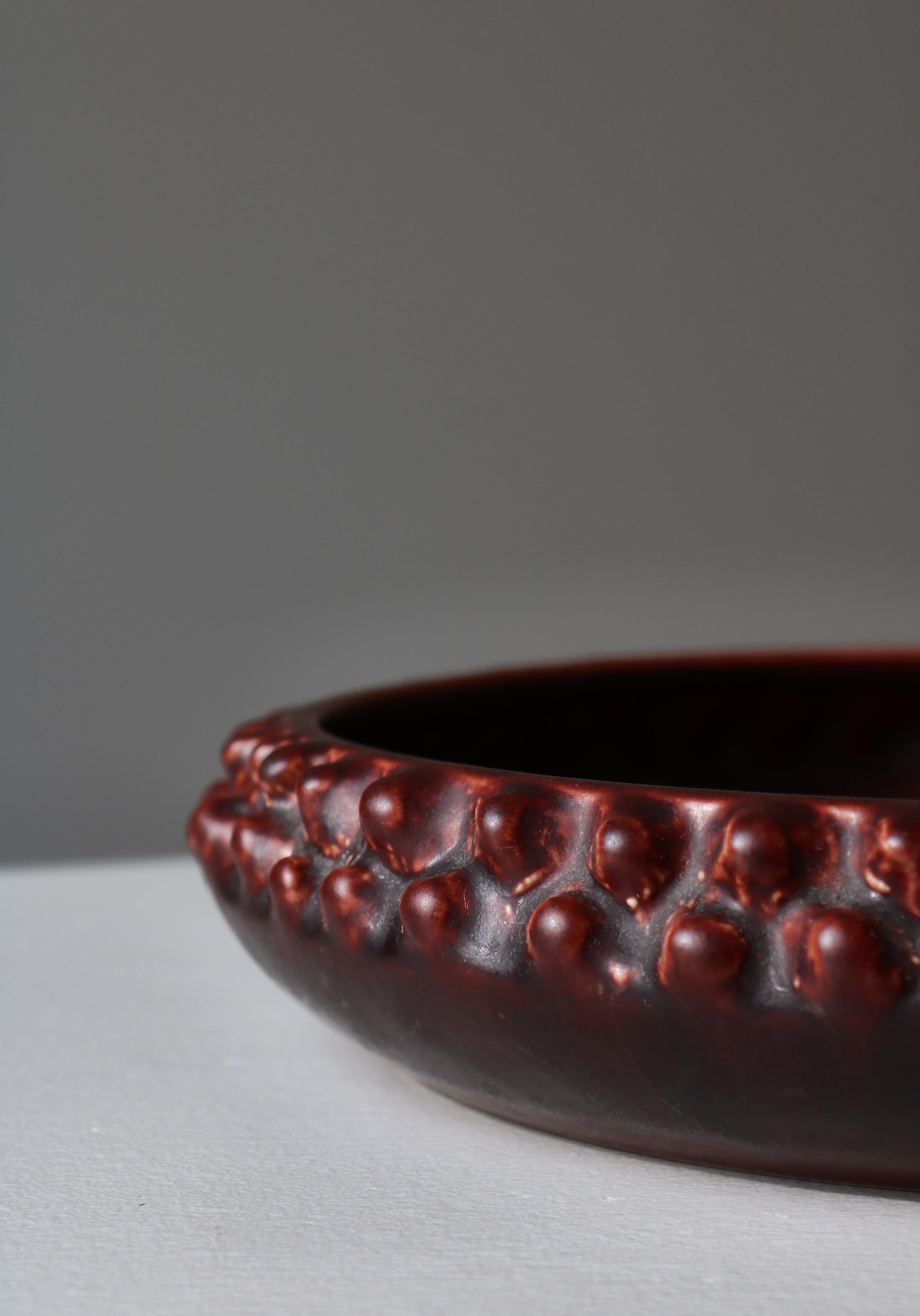 Mid-20th Century Danish Modern Ceramics Tray Oxblood Glazing by Ravnild, Denmark, 1950s