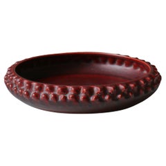 Danish Modern Ceramics Tray Oxblood Glazing by Ravnild, Denmark, 1950s