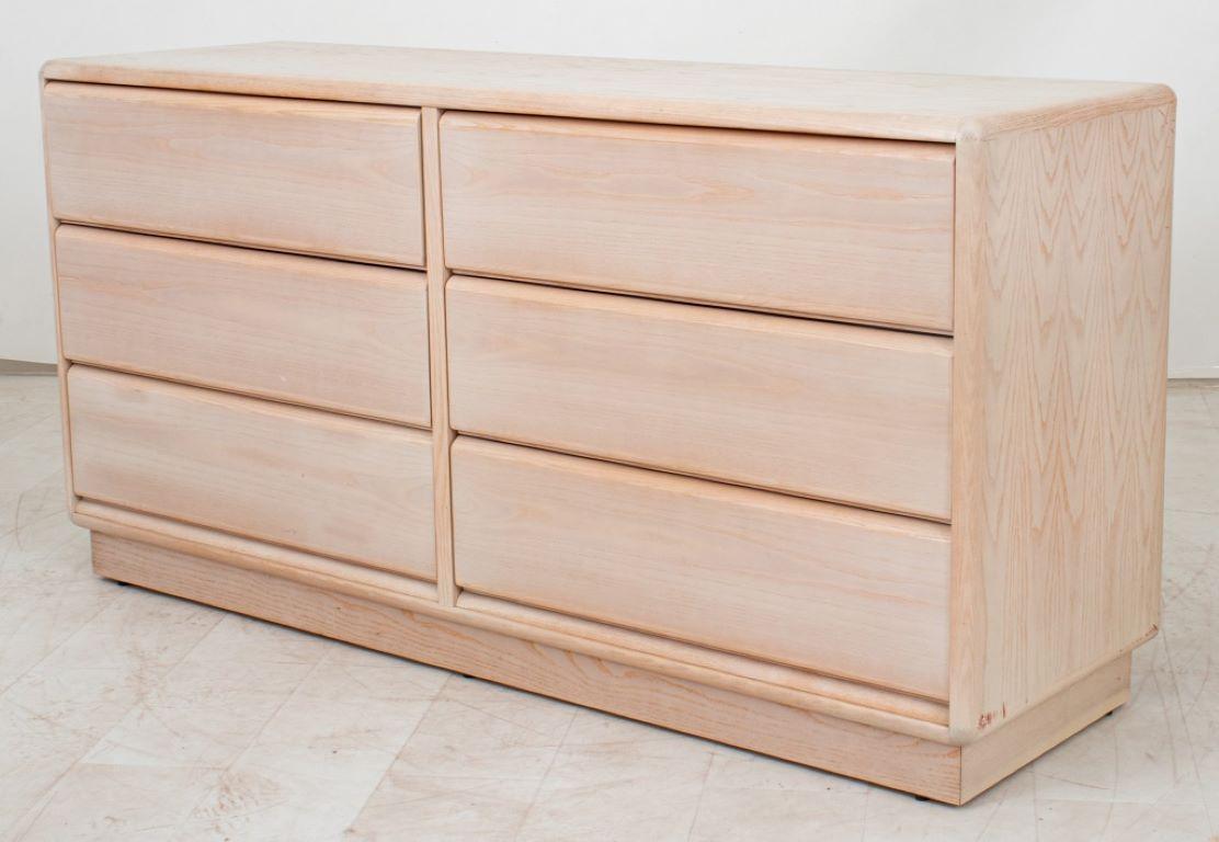 20th Century Danish Modern Cerused Wood 6-Drawer Dresser