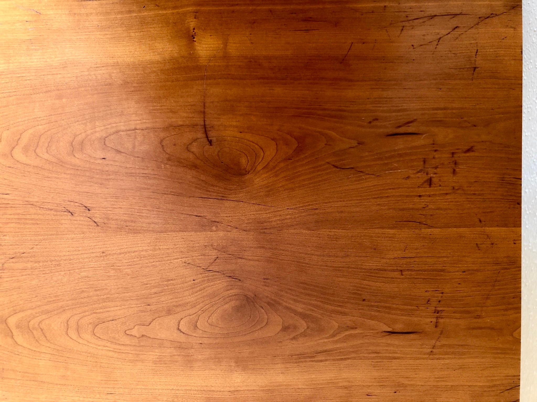 Danish Modern Cherrywood Table with Magazine/Record Holder In Good Condition In San Diego, CA