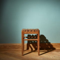 Mid-Century Modern Oak Stool by René Gabriel, France, Circa 1950s