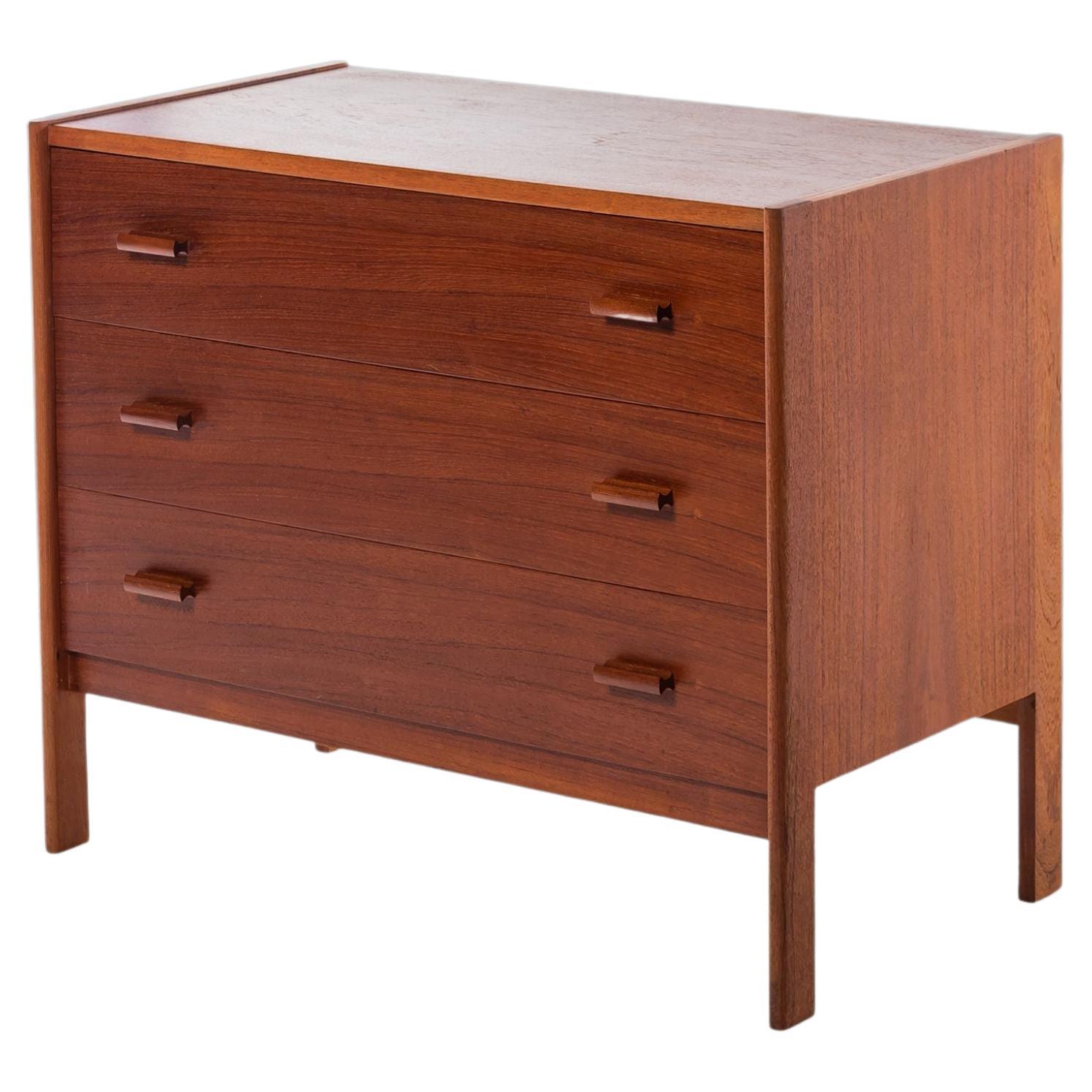 Danish Modern Chest of Drawers / Three '3' Drawer Dresser by Vitre, c. 1970s For Sale