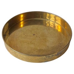 Vintage Danish Modern Circular Brass Serving Tray by Cawa