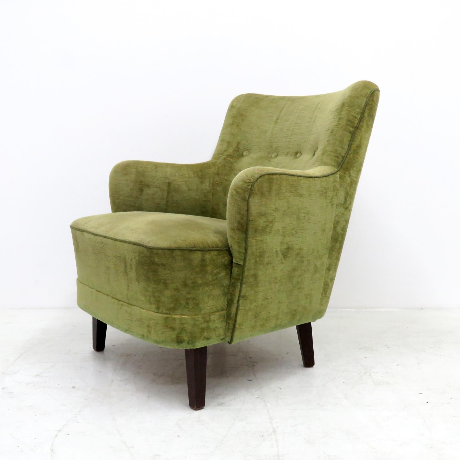 Stained Danish Modern Club Chairs, 1940 For Sale