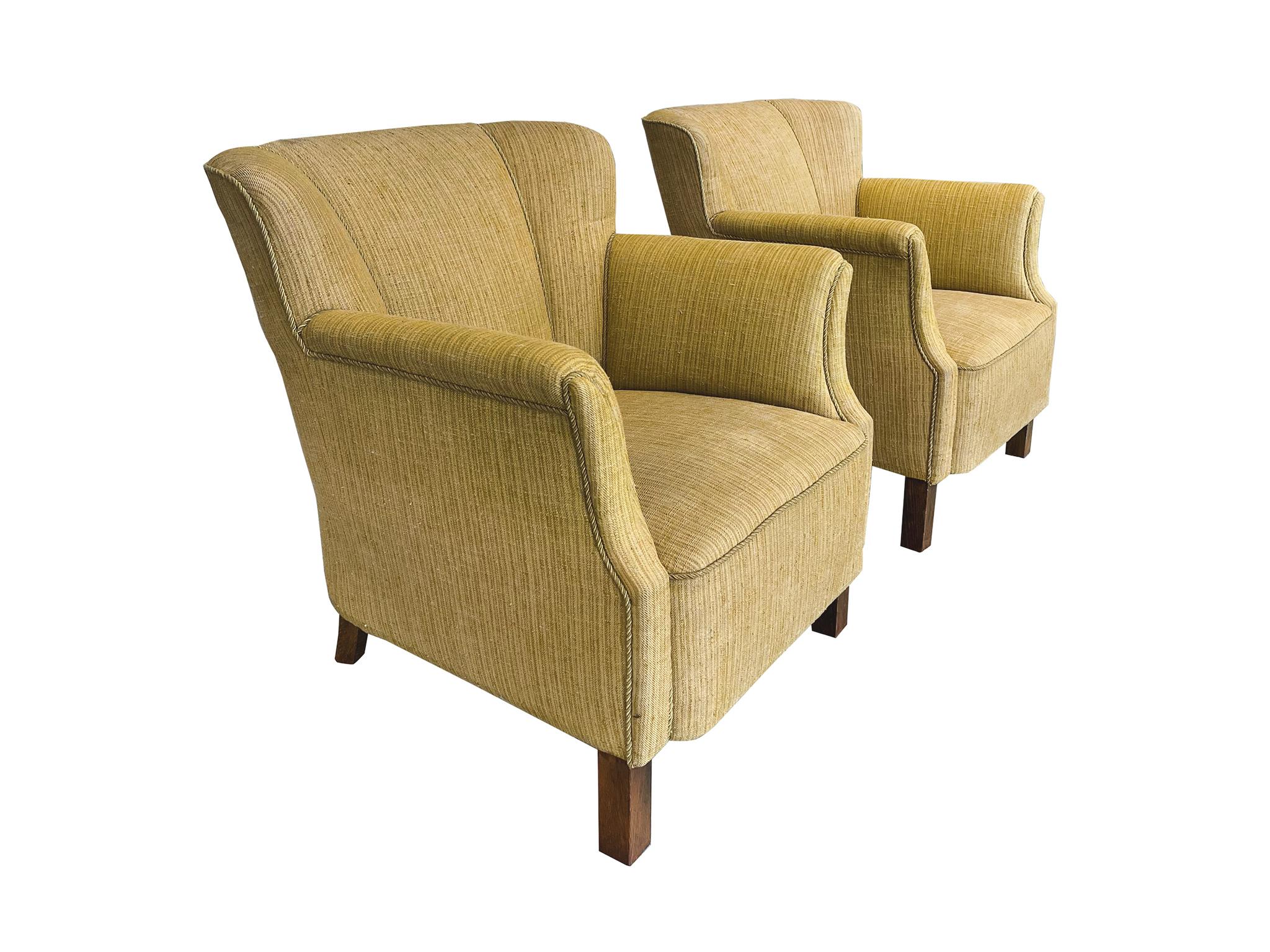 Scandinavian Modern Danish Modern Club Chairs in the Style of Frits Henningsen