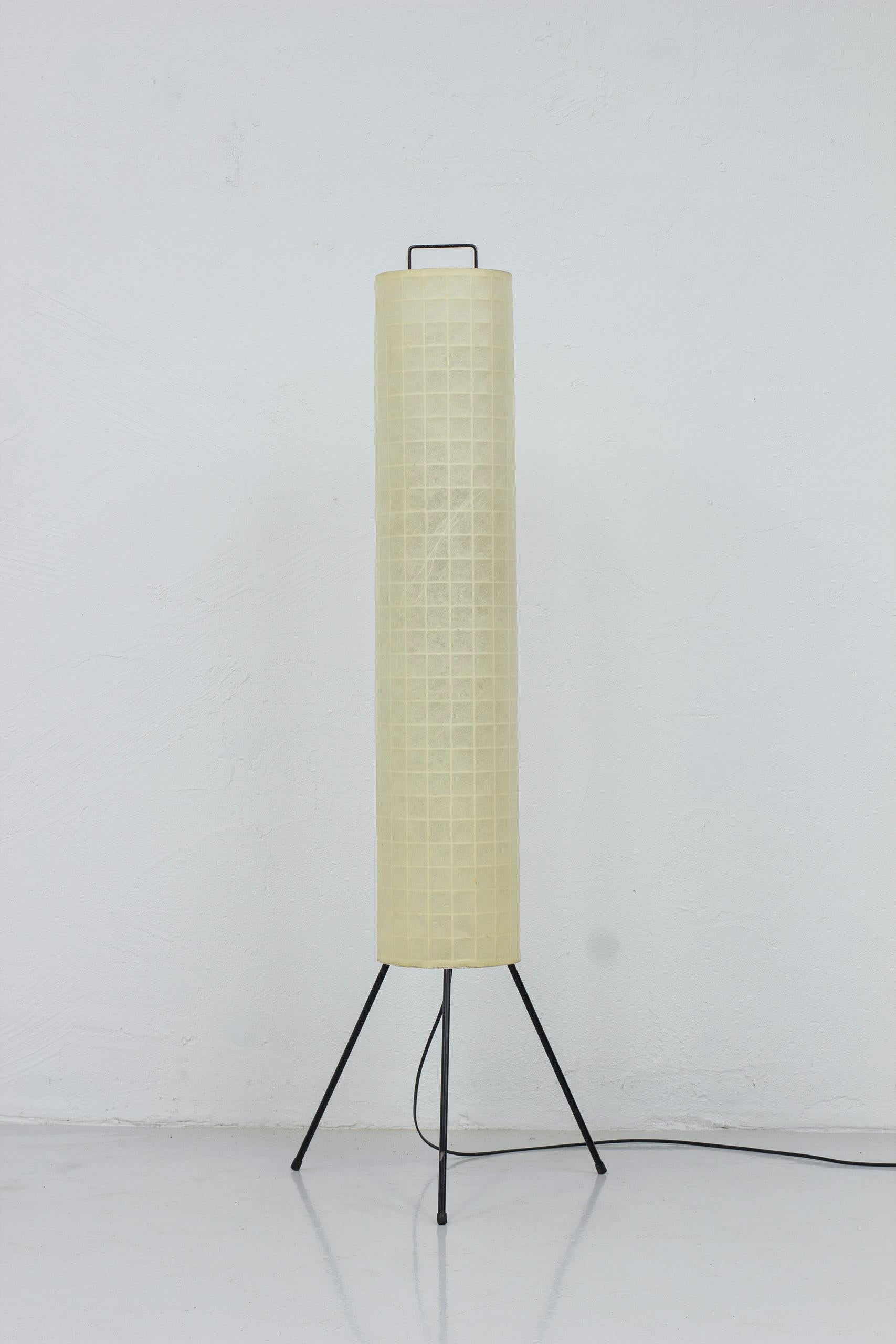 Scandinavian Modern Danish Modern cocoon resin and metal floor lamp, 1950s, Denmark For Sale