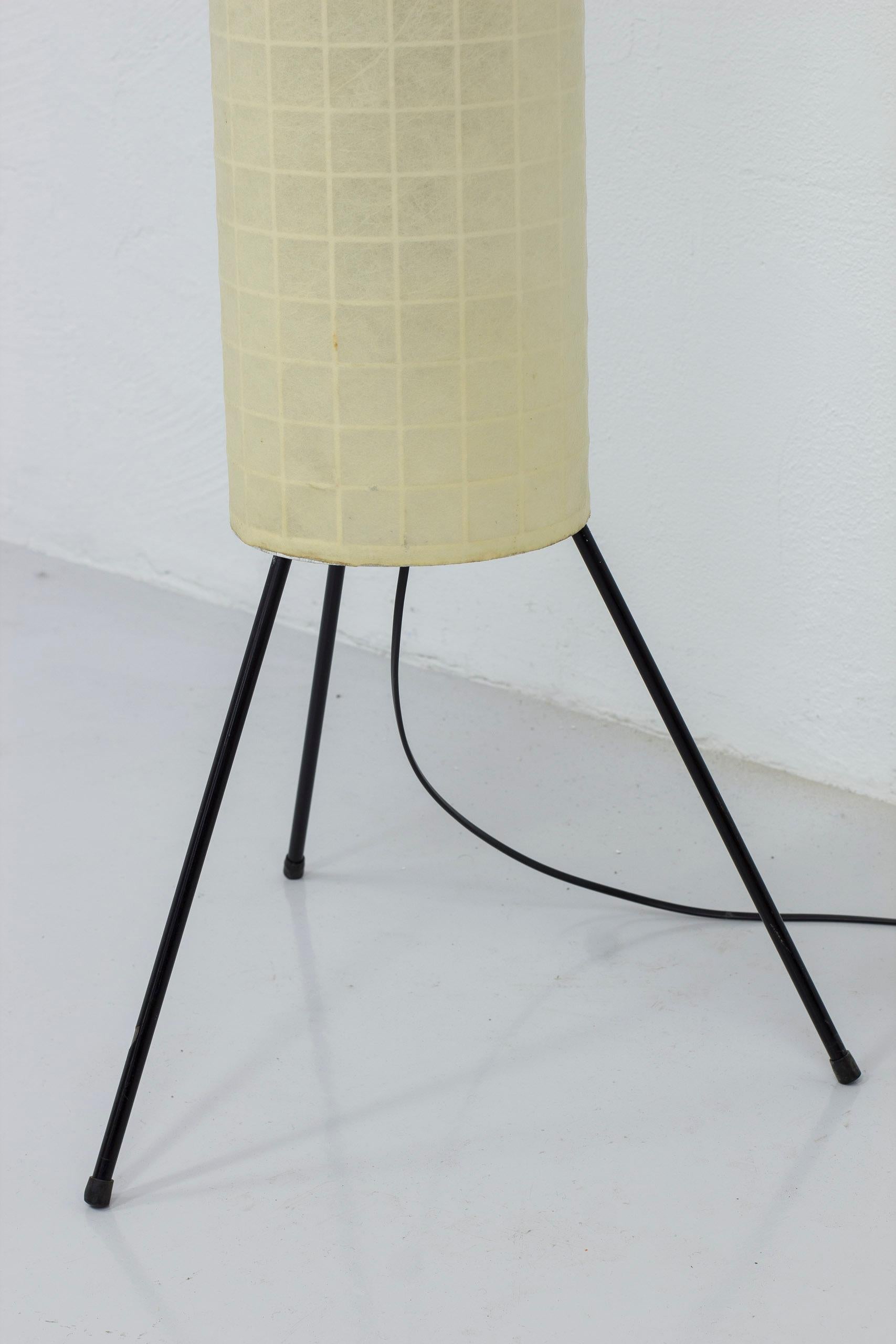 Mid-20th Century Danish Modern cocoon resin and metal floor lamp, 1950s, Denmark For Sale