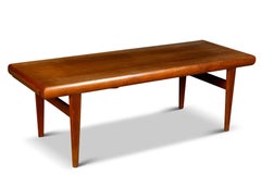 Danish Modern Coffee Table With Small Foldable Side Table