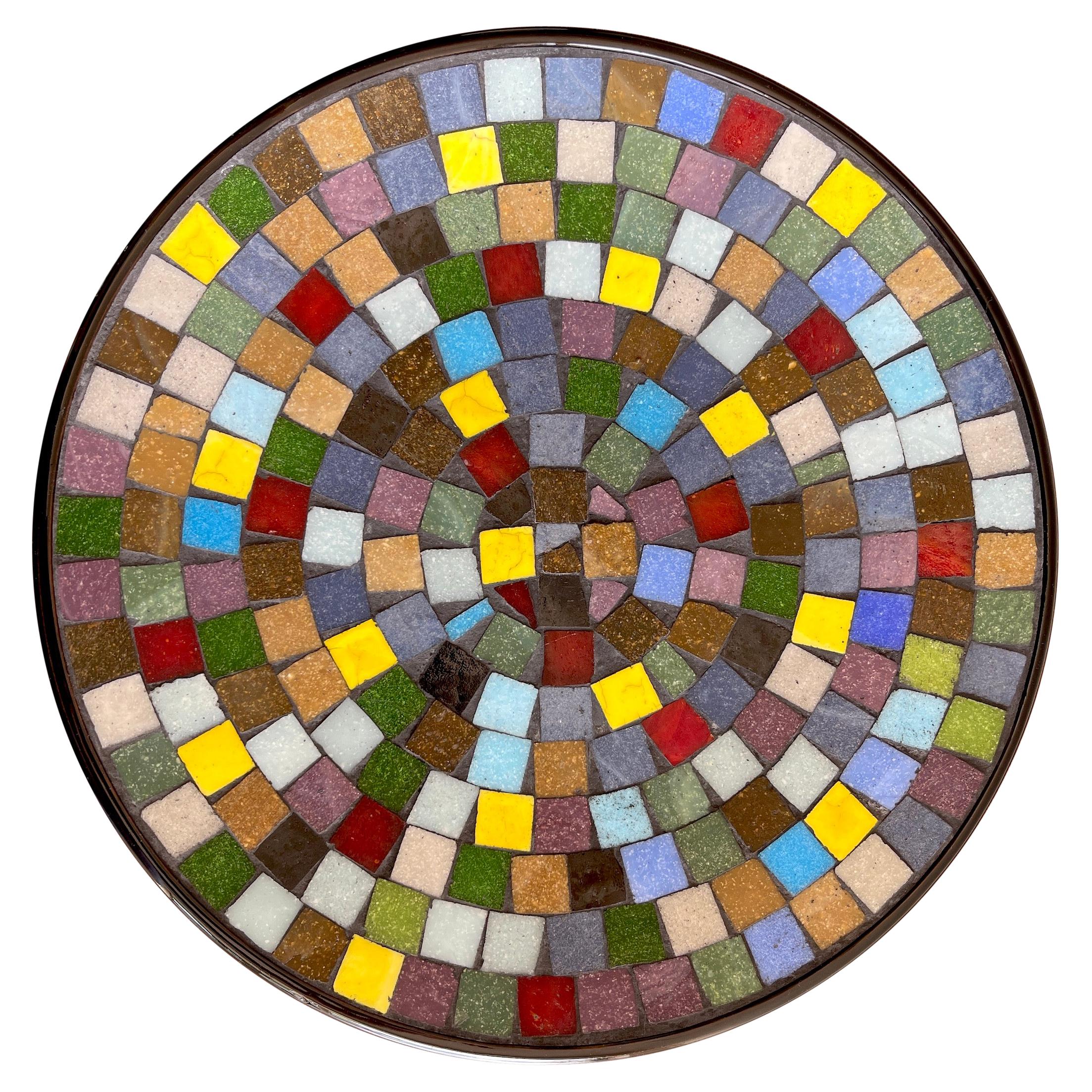 Danish Modern Colorful Mosaic Vide-Poche or Charger For Sale