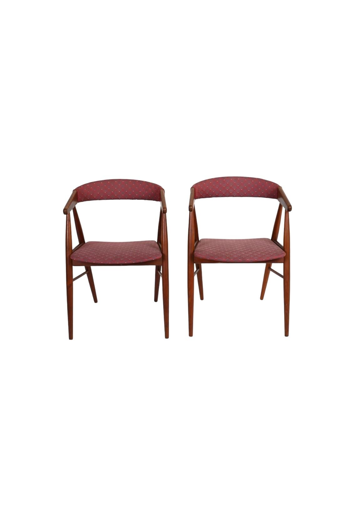 Danish Modern Teak Dining Chairs by Aksel Bender Madsen & Ejner Larsen In Good Condition In Brooklyn, NY