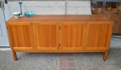 Danish Modern Completely Solid Teak 4-Door Credenza or Sideboard