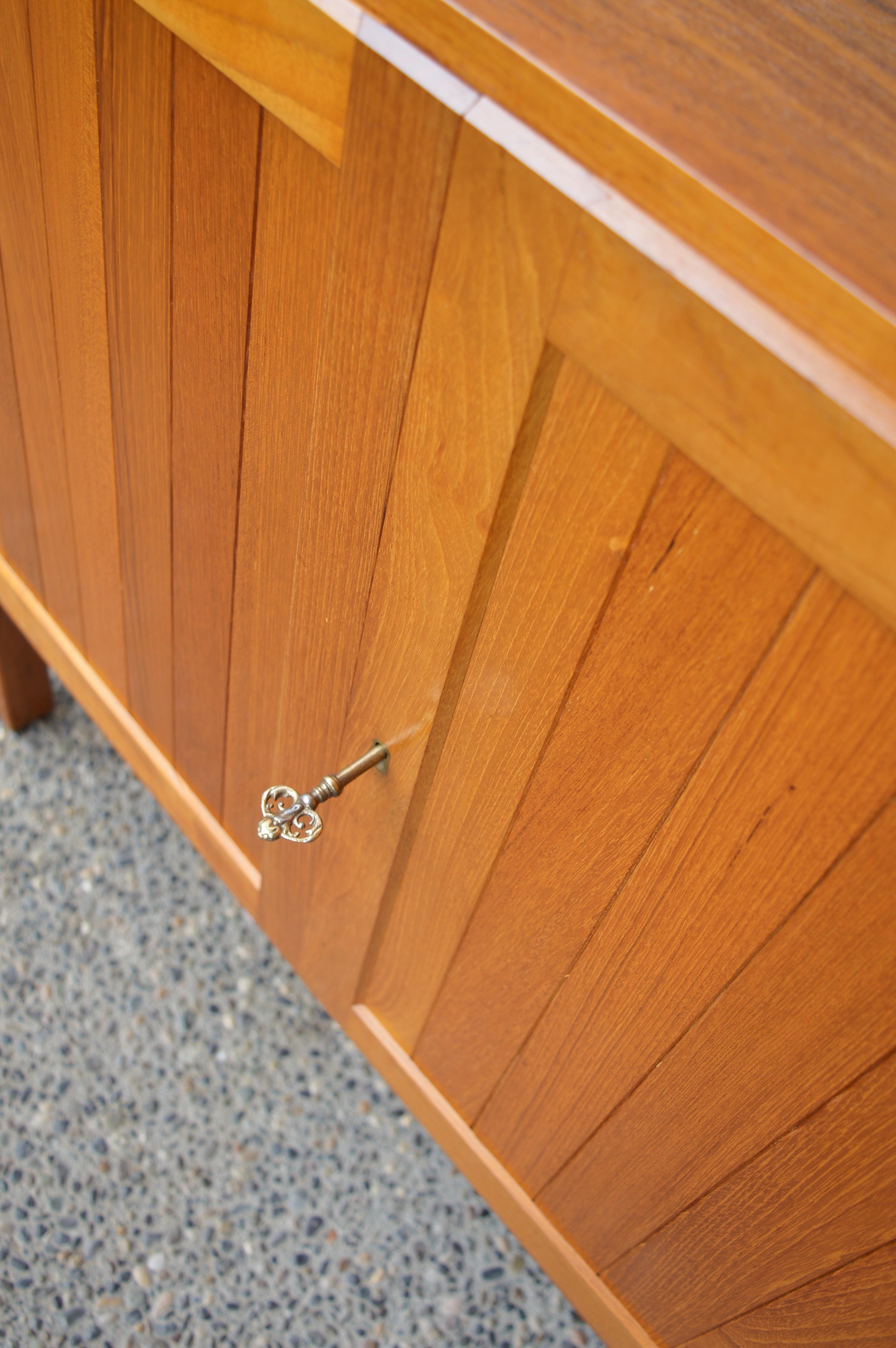 Danish Modern Completely Solid Teak 4-Door Credenza or Sideboard For Sale 1