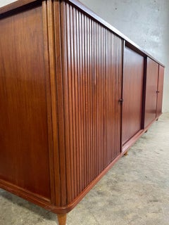 Danish Modern Console or Credenza with Tambour Doors