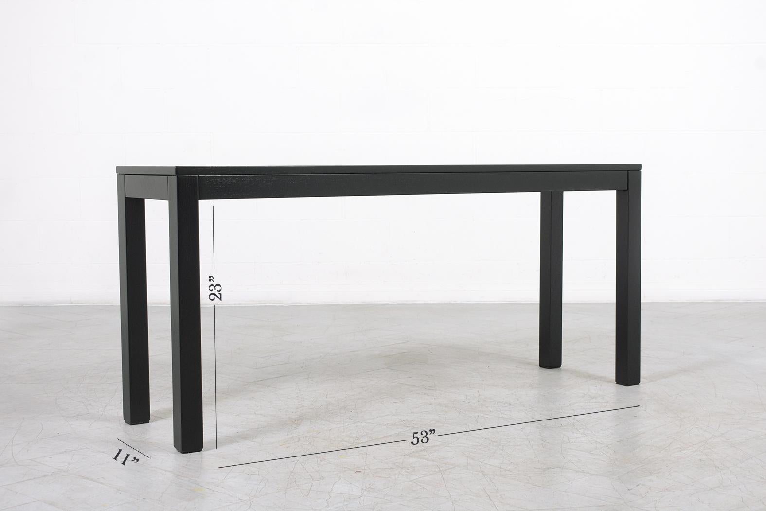 Danois Table console moderne danoise des années 1970, ébénisée et restaurée en vente