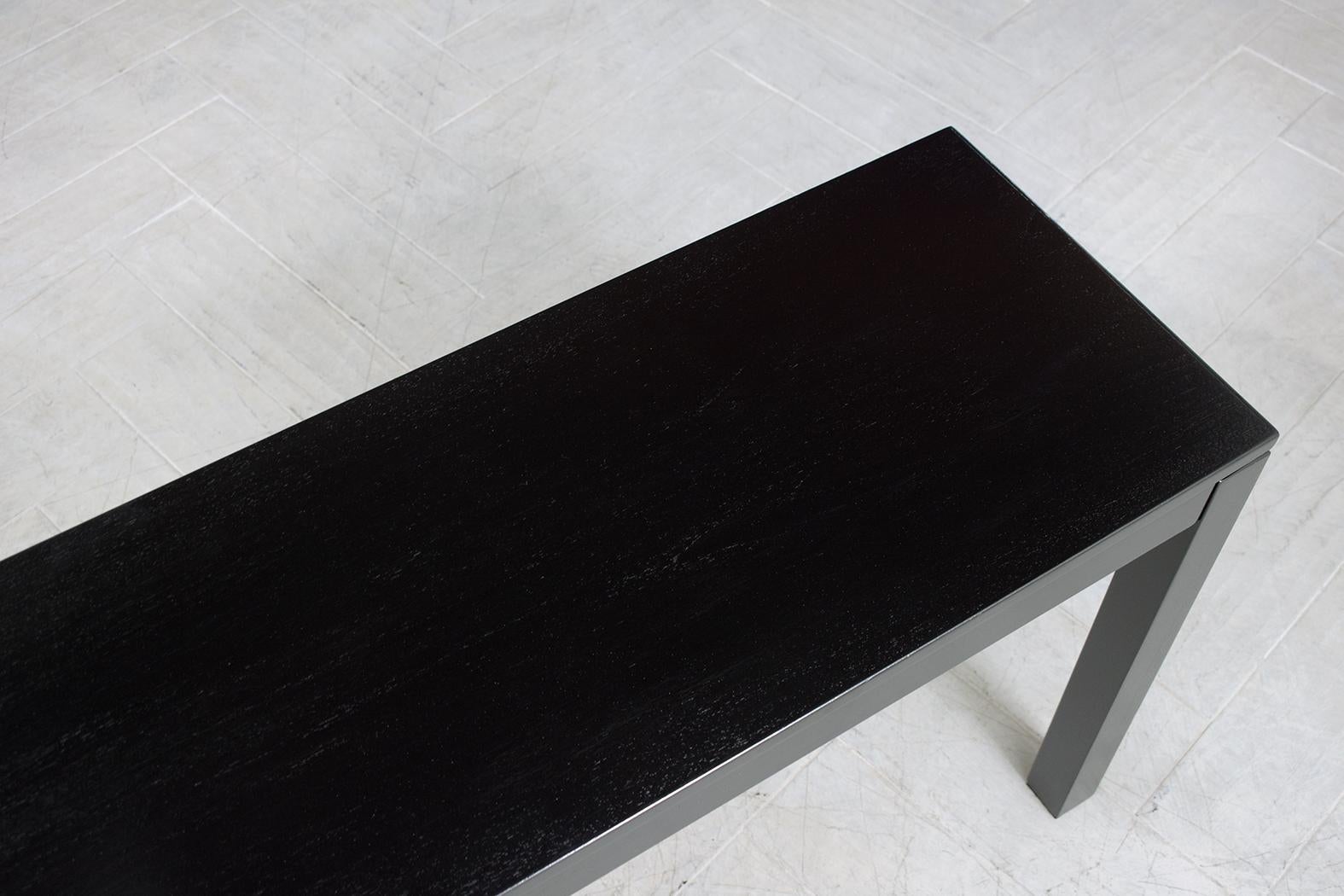 Wood 1970s Danish Modern Teak Console Table - Ebonized & Restored For Sale