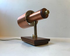 Danish Modern Copper, Brass and Teak Wall Light by E. S. Horn, 1960s