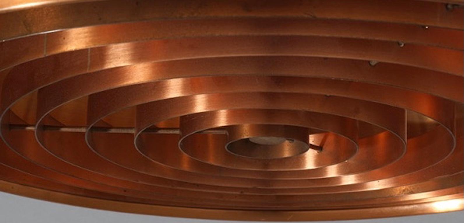 Danish Modern Copper Fog and Morup Pendant Lamp, 1960's In Good Condition For Sale In Uccle, BE