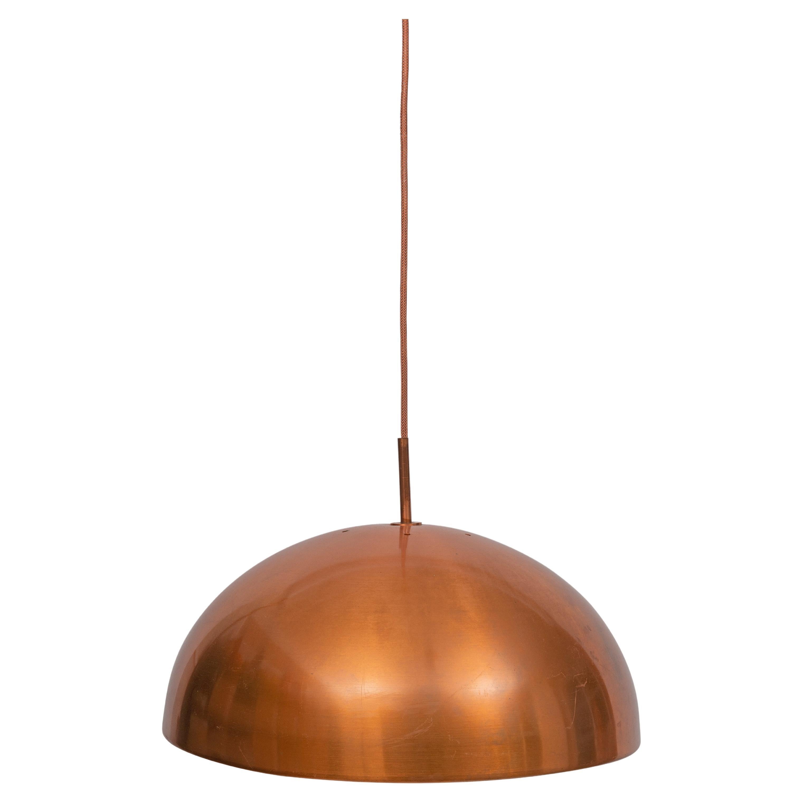 Lampada a sospensione moderna danese in rame Fog and Morup, anni '60