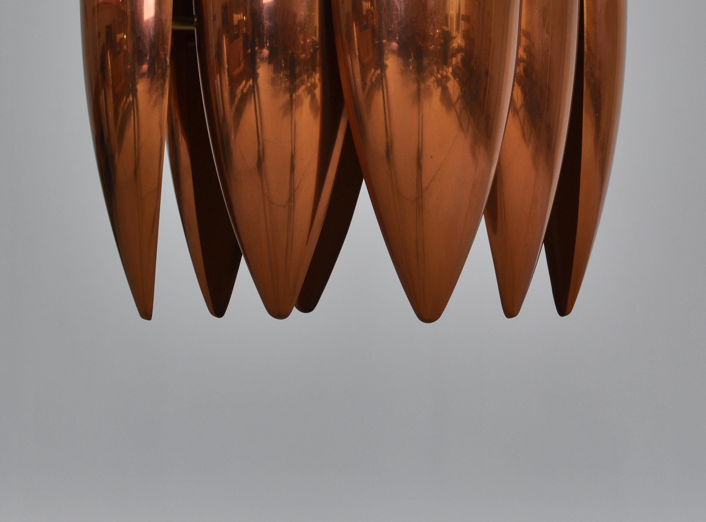 Danish Modern Copper Pendant by Jo Hammerborg for Fog & Mørup, 1960s 4