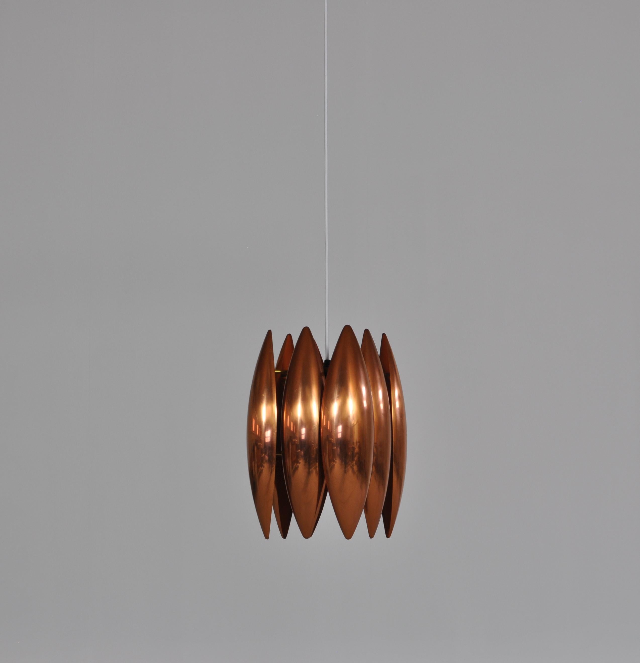 Mid-20th Century Danish Modern Copper Pendant by Jo Hammerborg for Fog & Mørup, 1960s