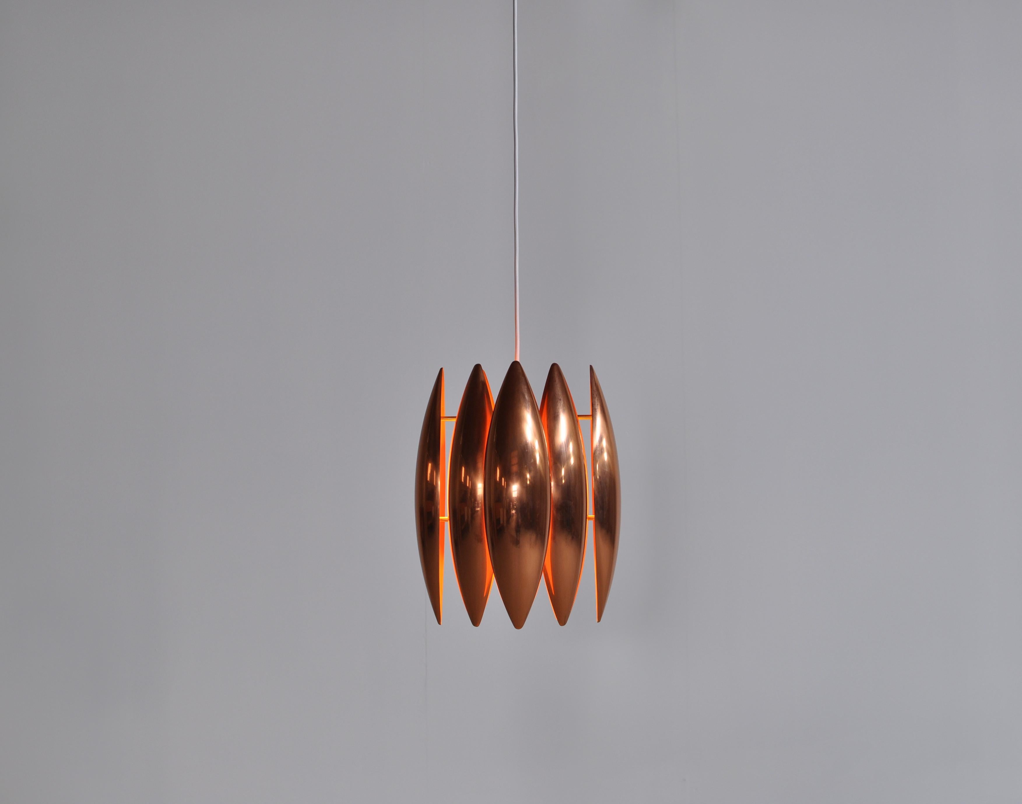 Danish Modern Copper Pendant by Jo Hammerborg for Fog & Mørup, 1960s 1