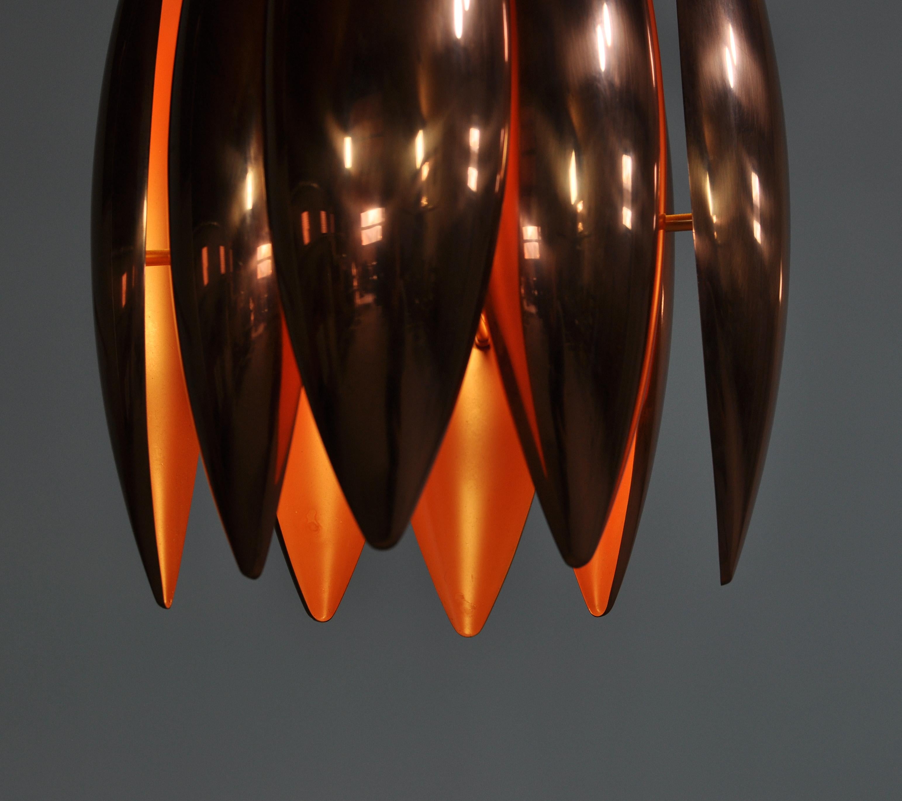 Danish Modern Copper Pendant by Jo Hammerborg for Fog & Mørup, 1960s 3