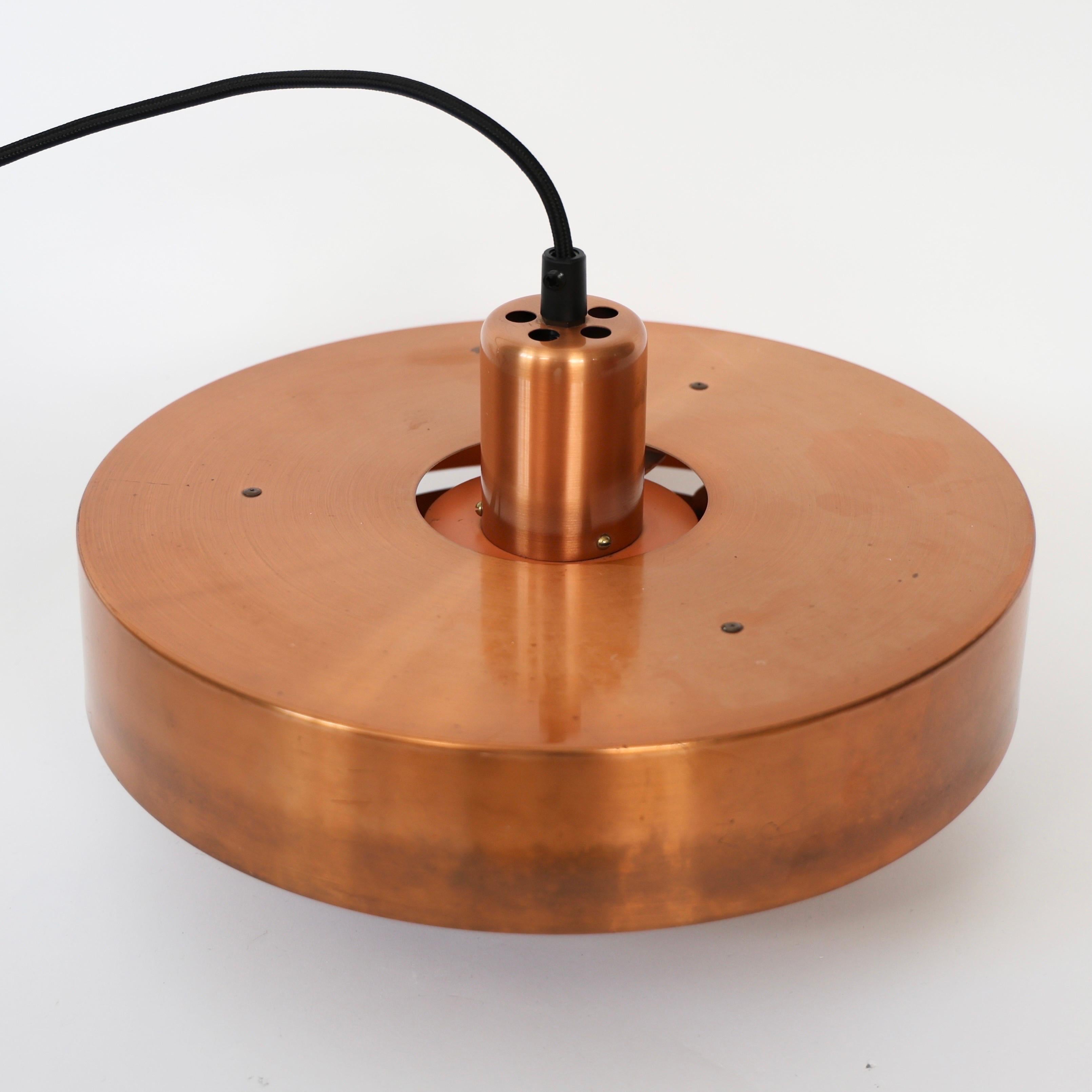Danish Modern Copper Pendant Lights by Jo Hammerborg, 1960s, Denmark en venta 4