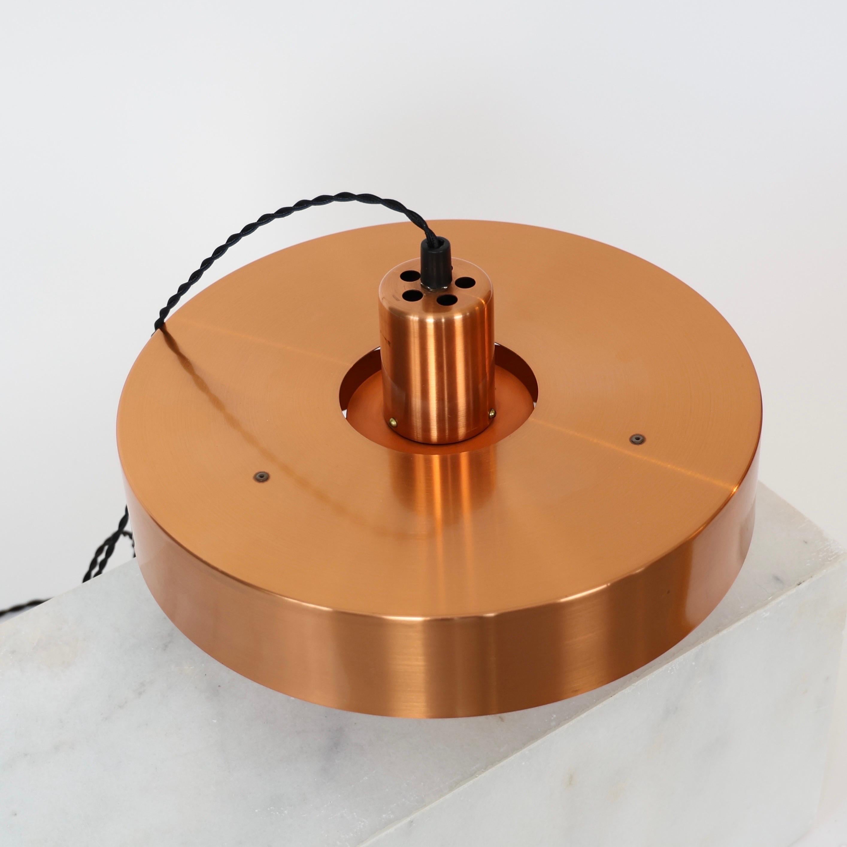 Danish Modern Copper Pendant Lights by Jo Hammerborg, 1960s, Denmark For Sale 5