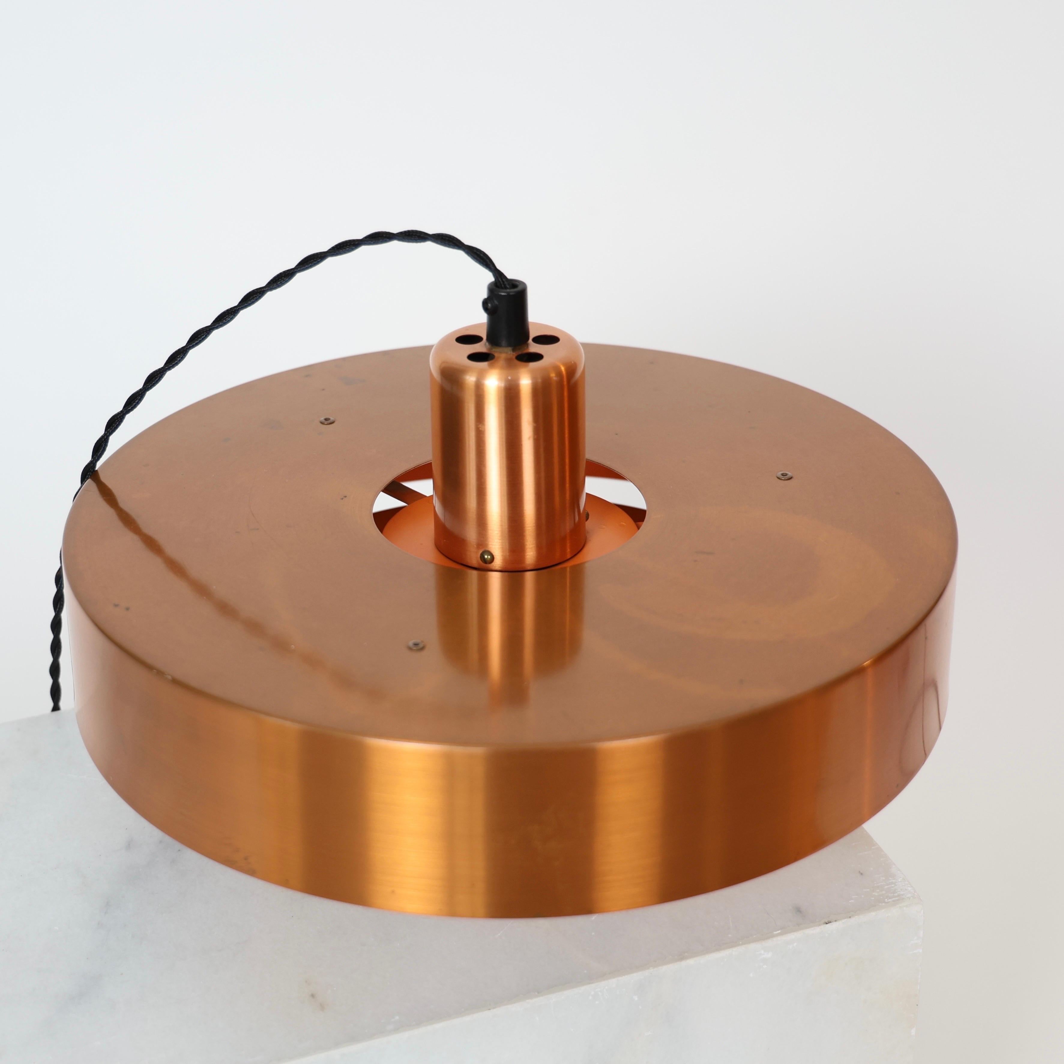 Danish Modern Copper Pendant Lights by Jo Hammerborg, 1960s, Denmark For Sale 8