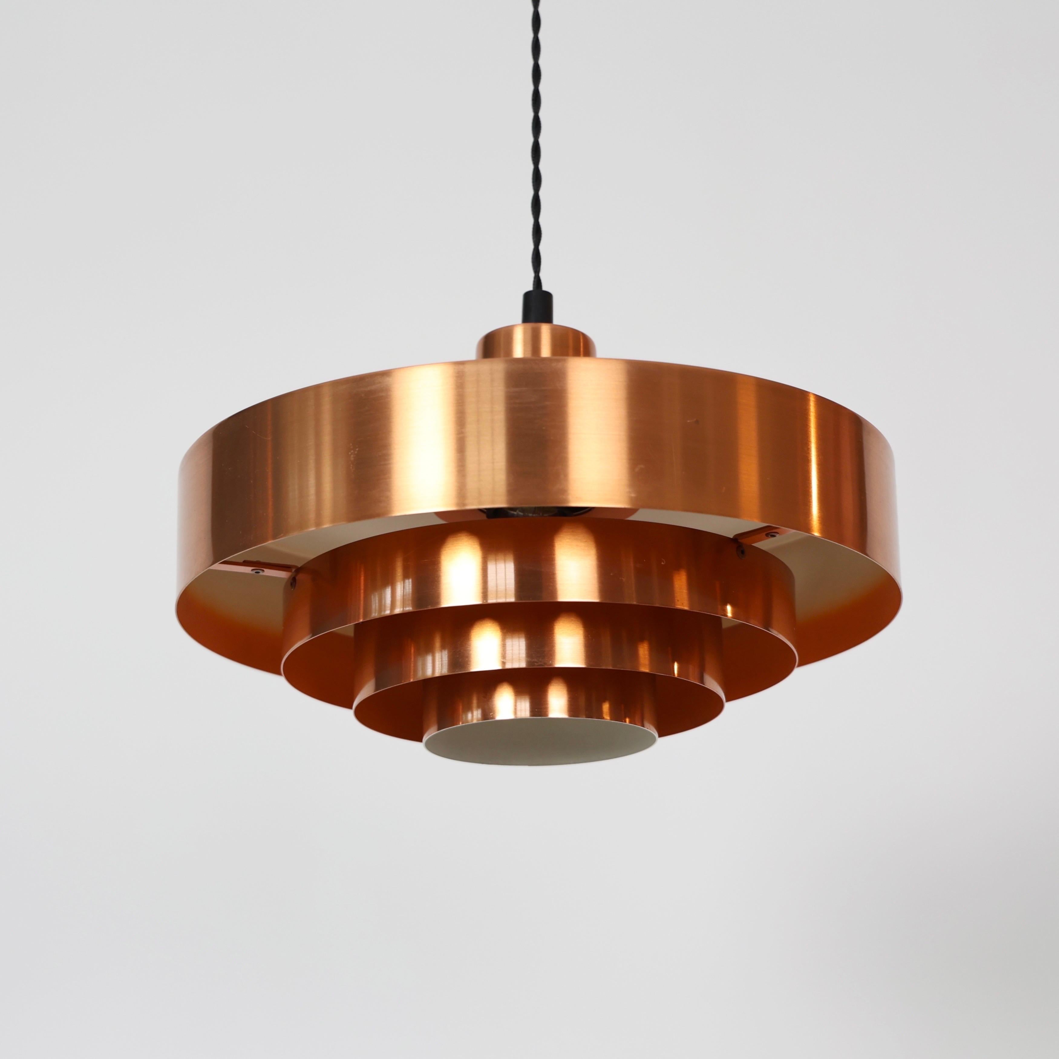 Danish Modern Copper Pendant Lights by Jo Hammerborg, 1960s, Denmark For Sale 2